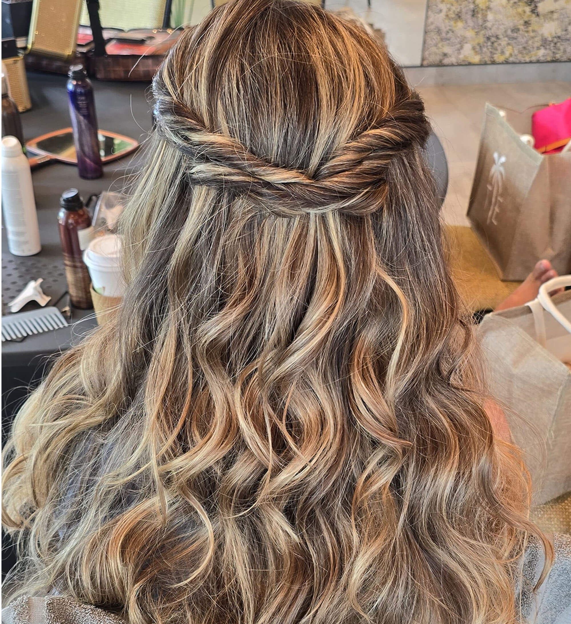 Bridal hair styling by Natasa Vulovic at Glamorous Cayman Islands
