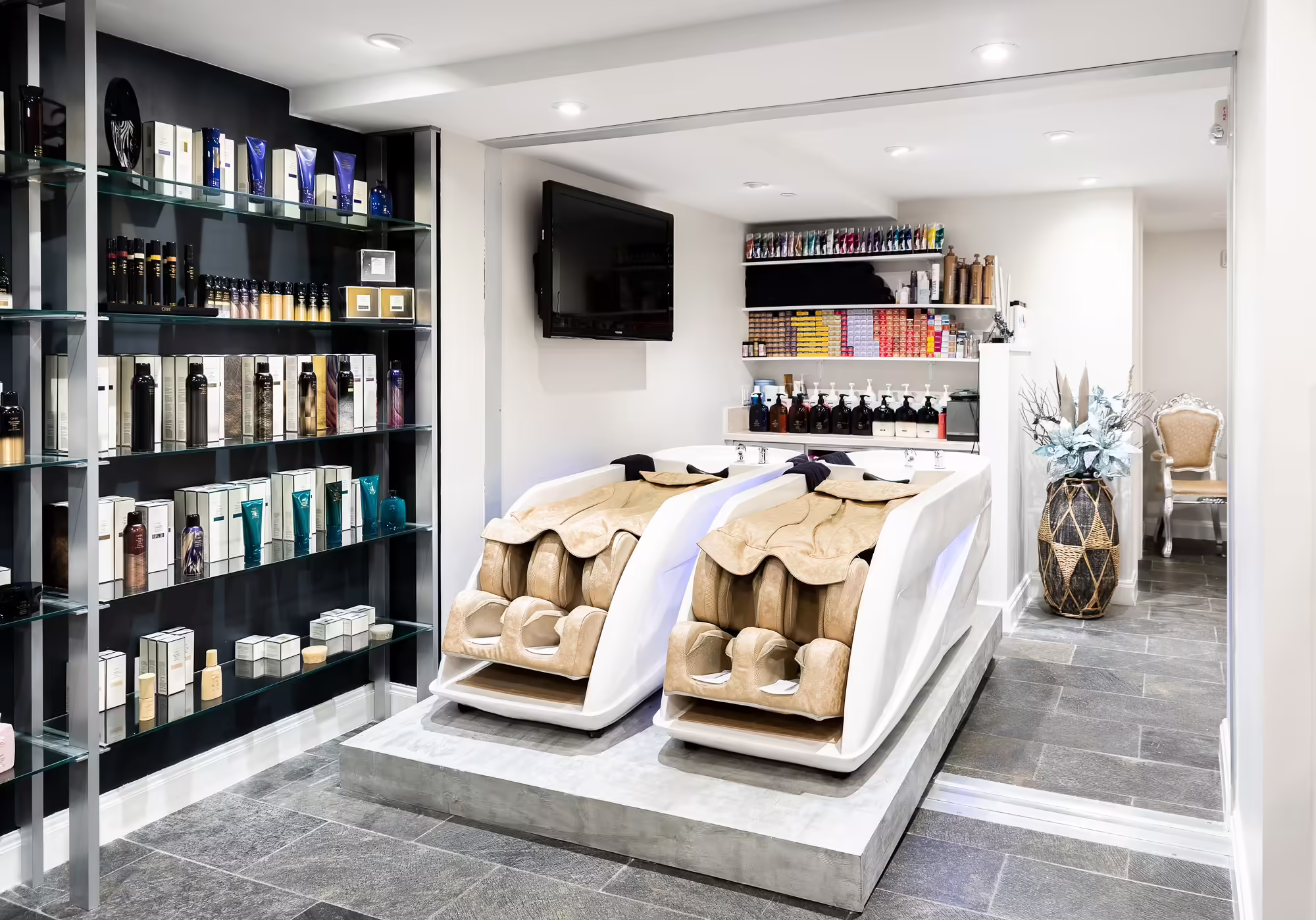 Glamorous hair studio interior
